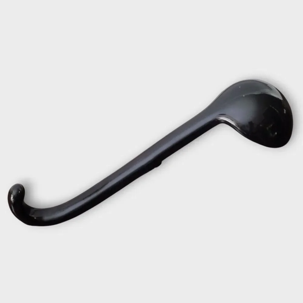 Vintage Ceramic Long Soup Tureen Ladle Black Glazed 12 Inches